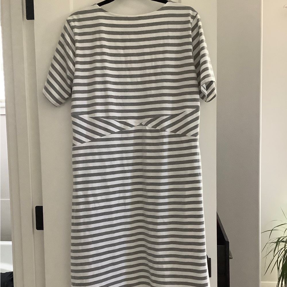 Striped cotton mid length dress